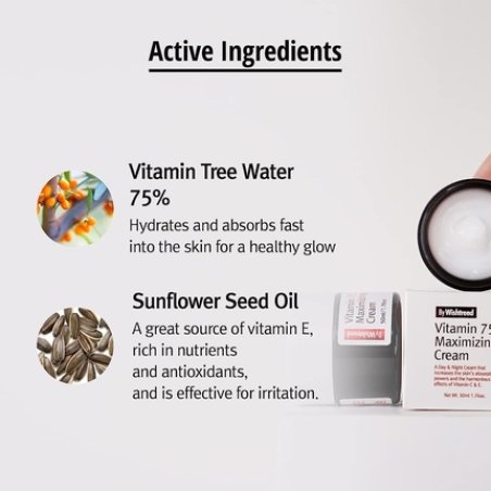 BY WISHTREND Vitamin 75 Maximizing Cream 50ml with Natural Vitamin E and C - Rejuvenating