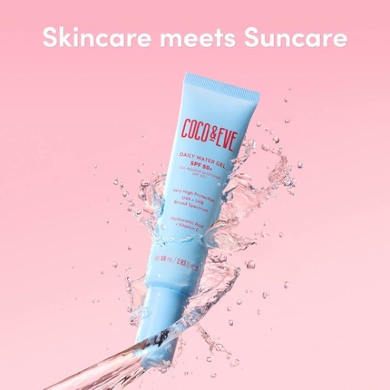 Coco & Eve Daily Water Gel SPF 50 Sunscreen Australian Made Hydrating Lightweight Facial Suncream