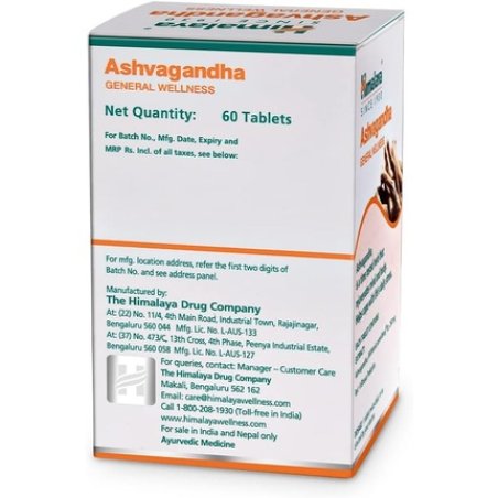Himalaya Wellness Pure Herbal Ashwagandha General Wellness 60 Tablets