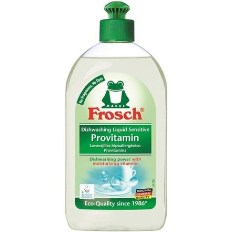 FROSCH Natural Unscented Sensitive Provitamin Dish Soap Vegan Hand Dishwashing Detergent Free and Clear 500ml