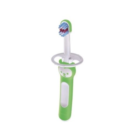 Mam Baby's Brush - Unisex Green Toothbrush For Babies 5 Months With Protective Shield