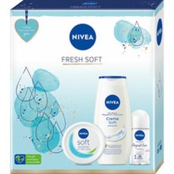 Nivea Fresh Soft Set - Shower Gel 250 ml, Antiperspirant 150 ml, Moisturizing Cream 100 ml