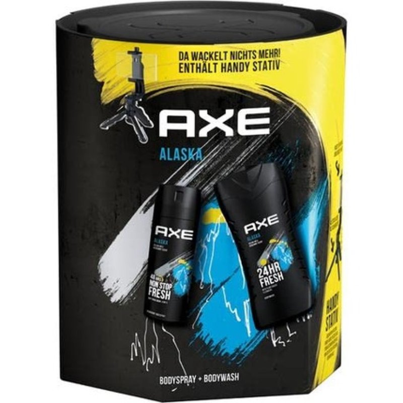 AXE Alaska Gift Set for Men Body Spray Body Wash Phone Stand