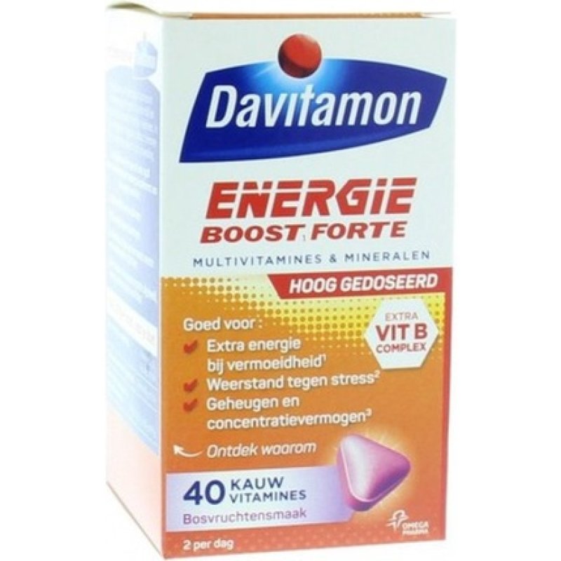 Davitamon Energy Boost Forte - Multivitamin - Forest Fruits - 40 Tablets
