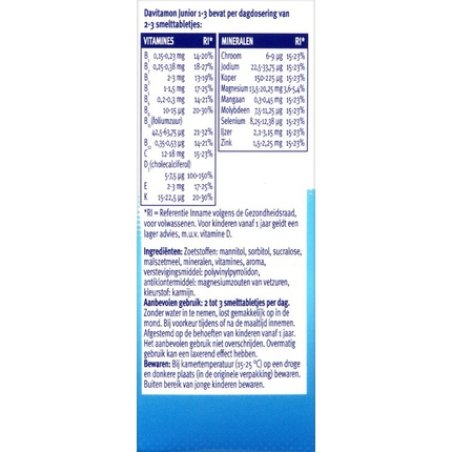 Davitamon Junior Vitamins 1-3 Years - Multivitamin Children - 150 Melting Tablets - Strawberry Flavor