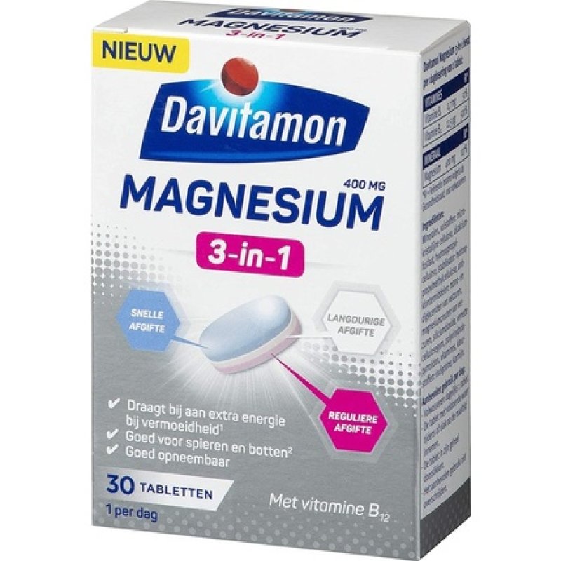 Davitamon Magnesium Triple Layer - Dietary Supplement - 30 Magnesium Tablets
