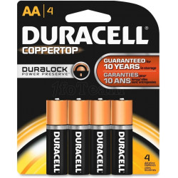 Pack de 4 piles Alcaline Duracell compatible Plus Power type AA 1,5V (R06)