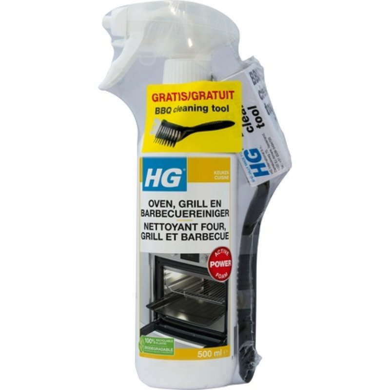 Hg Oven-Grill And Barbecue Cleaner Spray Bbq Brush