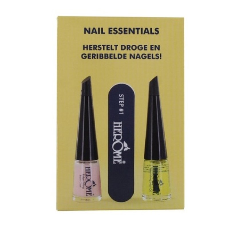 Herome Heromeset Nail Essentials Nail Oil 4ml Nail Buffer Base 4ml