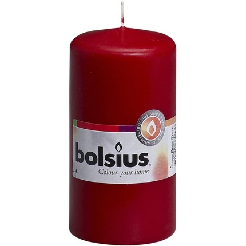 Bolsius Small Dark Red Pillar Candle 58mm Width