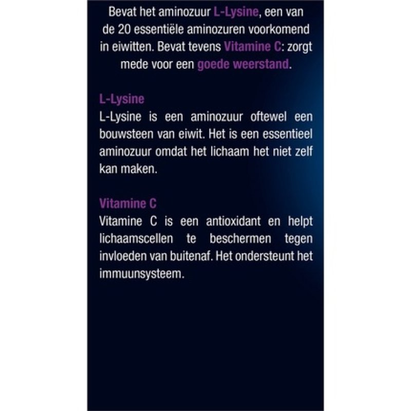 Lucovitaal L-Lysine 1000 Milligrams One A Day Dietary Supplement - 60 Tablets