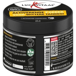 Lucovitaal - Activated Charcoal - Activated Charcoal Powder For Whiter Teeth - 50 Grams