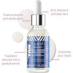 Skinny Tan Coconut Water Serum Tanning Drops Fake Tan Face Serum with Youth Boosting Q10 and Vitamin E 30ml