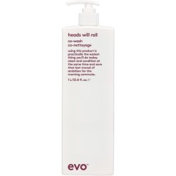 Evo Heads Will Roll Co-Wash 1 Litre Lightly Foaming Cleansing Conditioner for Wavy Curly Hair Gives Softness and