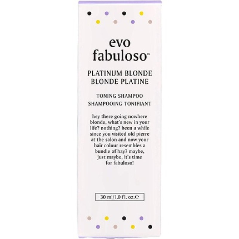 Fabuloso Platinum Blonde Toning Shampoo Nourishing Hair Treatment 30ml Travel Size