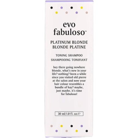 Fabuloso Platinum Blonde Toning Shampoo Nourishing Hair Treatment 30ml Travel Size