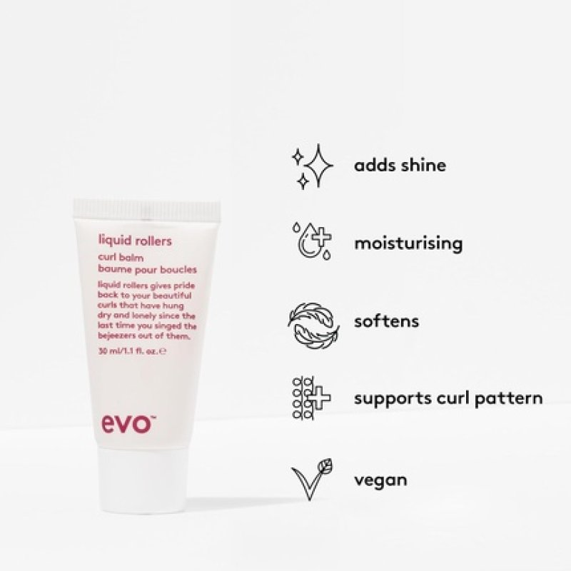 Evo Liquid Rollers Curl Balm Hair Styling Balm Enhances Natural Curls