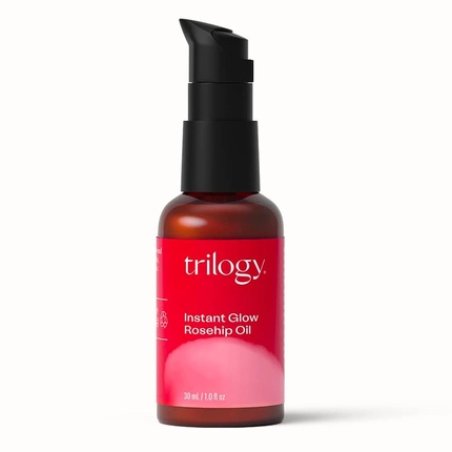 Trilogy Instant Glow Rosehip Oil 30ml with Mica and Squalane Supports Collagen Production Hydrates and Repairs