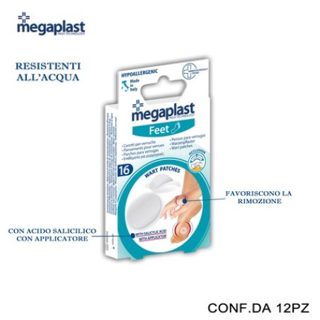 Megaplast Feet Ml 16 Wart Plasters Assorted Pack Of 16 12 Pieces
