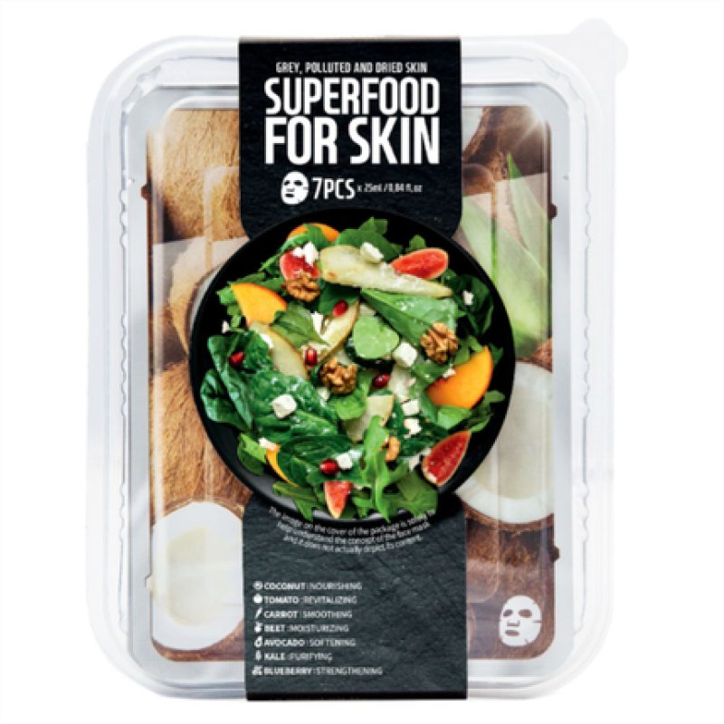 Farmskin Superfood Salad Facial Coconut Sheet Mask - Pack of 7