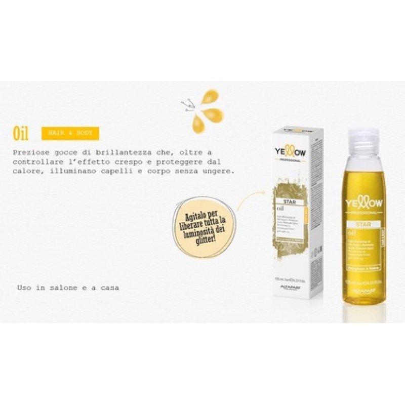 Star Oil Hair & Body Light Highlighter Oil 125ml Yellow Professional