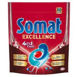 Somat Excellence 4 In 1 Caps Dishwasher Capsules 30 Pieces