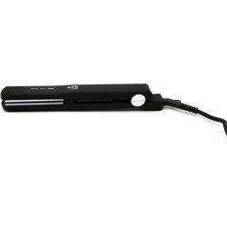 Corioliss C-Style Hair Straightener for Women with Titanium Plates and Temperature Control Black Soft Touch
