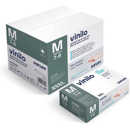 Santex | Blue Powder Free Vinyl Gloves | Ambidextrous Protective Gloves