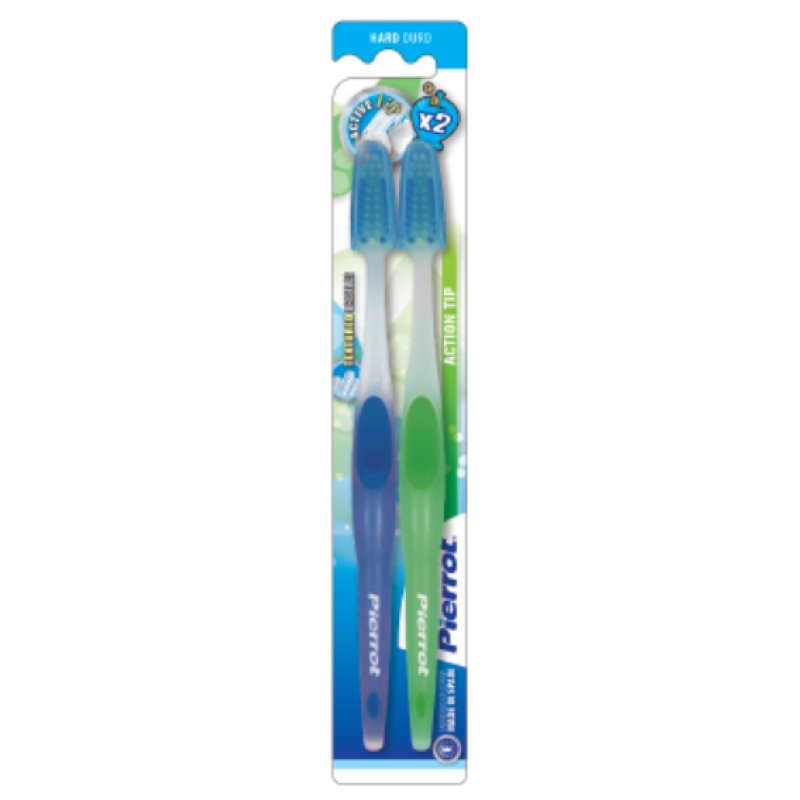 Pierrot ACTION TIP x2 toothbrush Toothbrush set Blue, Green, White