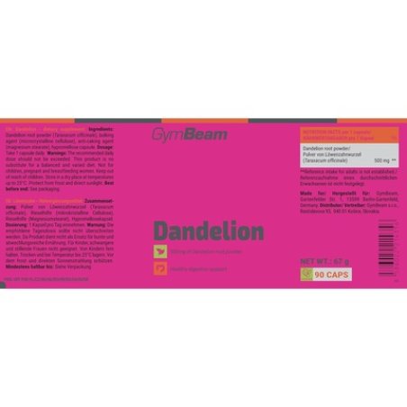 Gymbeam Dandelion Capsules 500mg Dandelion Root Per Daily Dose