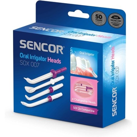 4 Changeable Replacement Heads for Oral Irrigator White/Purple