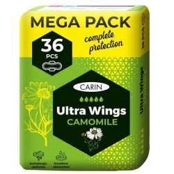 Carin Camomile Ultra Wings Sanitary Pads 36 Pieces