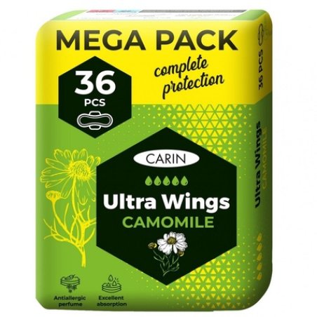 Carin Camomile Ultra Wings Sanitary Pads 36 Pieces