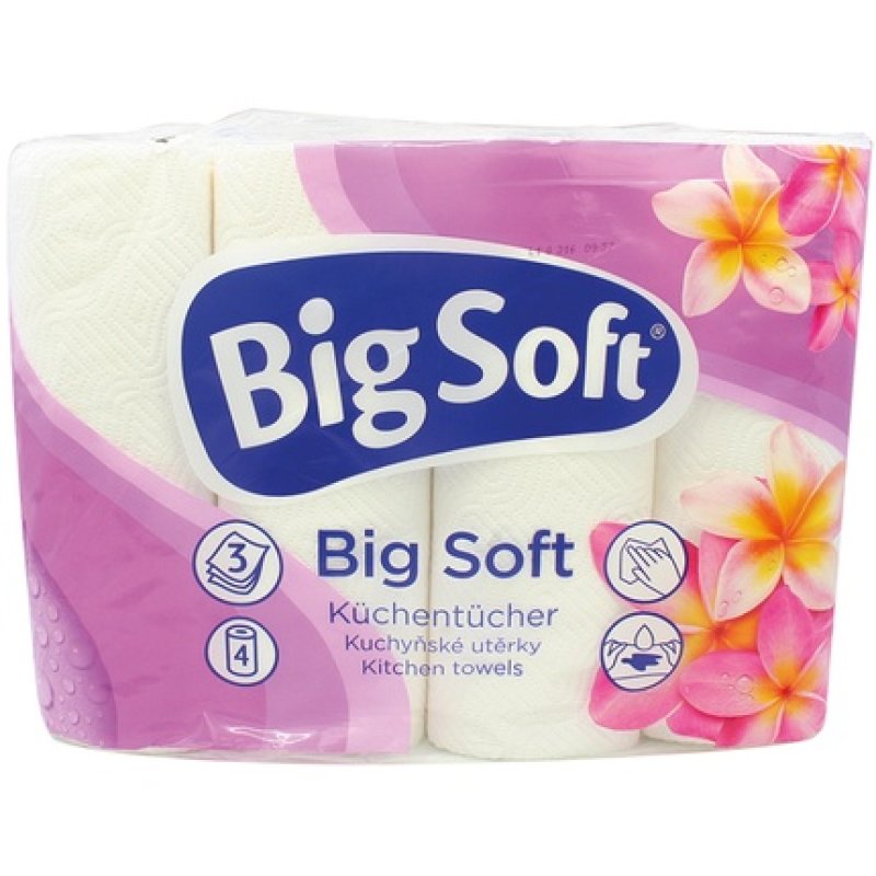 Big Soft Paper Towels 3-Layer 4x45 Sheets Per Roll