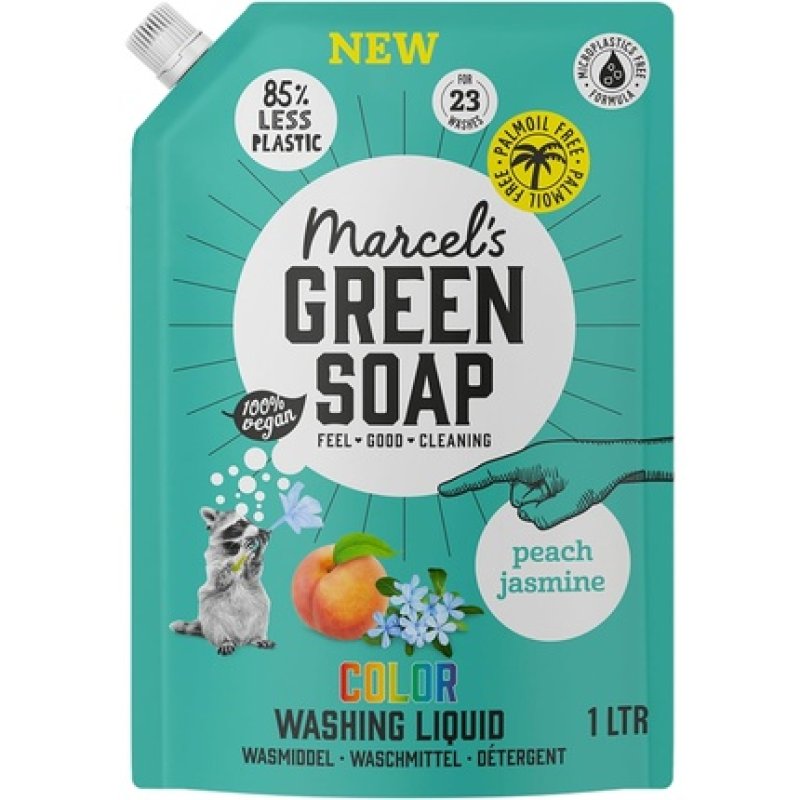 Marcel's Green Soap Washing Liquid Colour Peach & Jasmine 1L