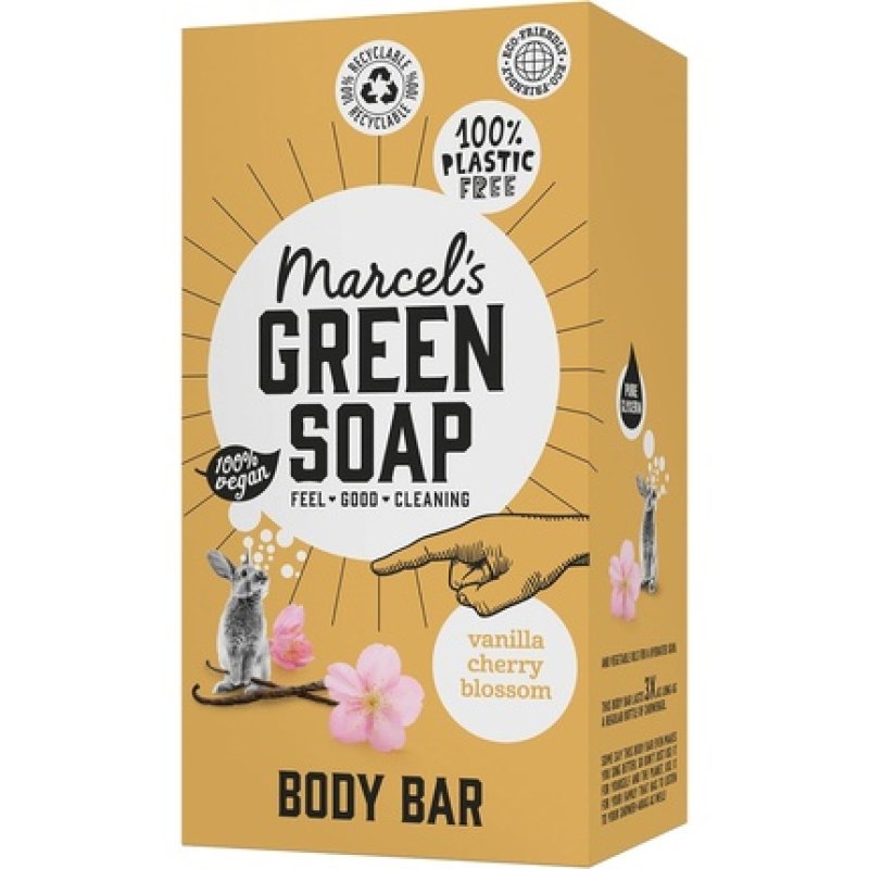 Marcel's Green Soap Body Bar Vanilla & Cherryblossom 150g