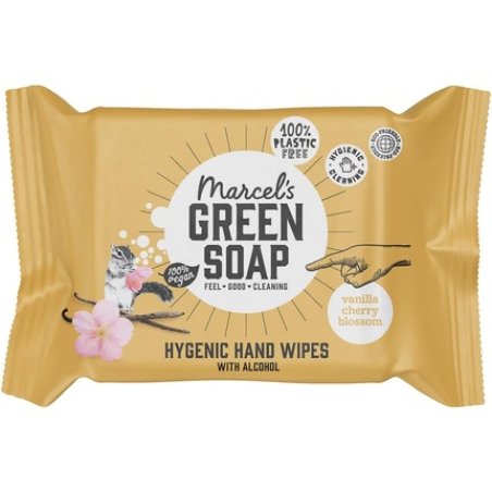 Marcel's Green Soap Hygienic Wet Wipes for Hands Vanilla & Cherry Blossom Plant Based