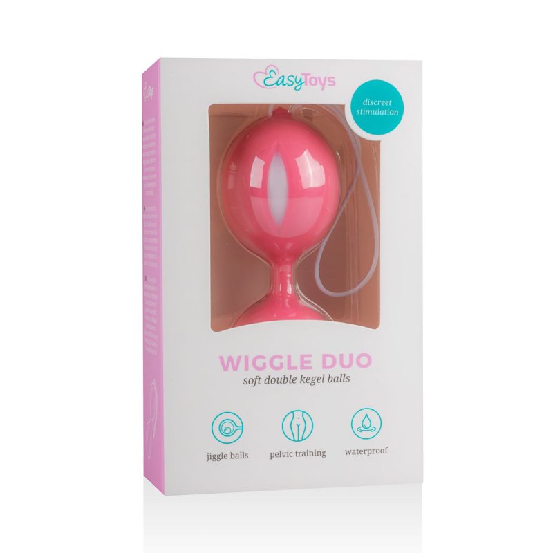 EasyToys Geisha Collection Boule de Kegel duo Wiggle - Rose/Blanc