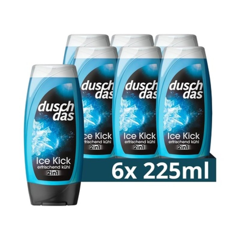 Duschdas 2-in-1 Shower Gel & Shampoo Ice Kick Shower Gel with Ice-Cold Scent for a Refreshing Start to the Day 225ml
