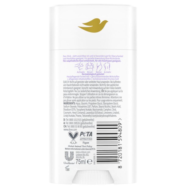 Dove Deo Stick Whole Body Lavendel& Kamille Femmes Déodorant stick 75 ml 1 pièce(s)