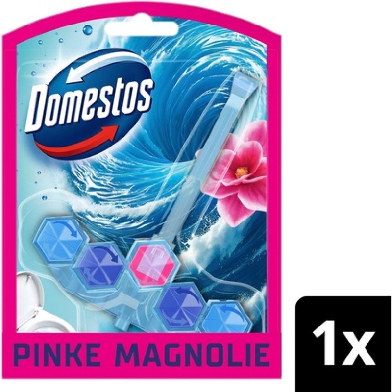 Domestos Power 5 Active Blue Rinse Aid Pink Magnolia Toilet Cleaner with Anti-Limescale