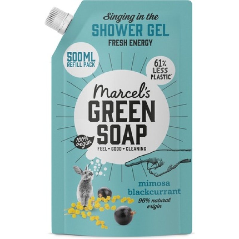Marcels Green Soap Shower Gel Refill Mimosa Blackcurrant 500 Ml