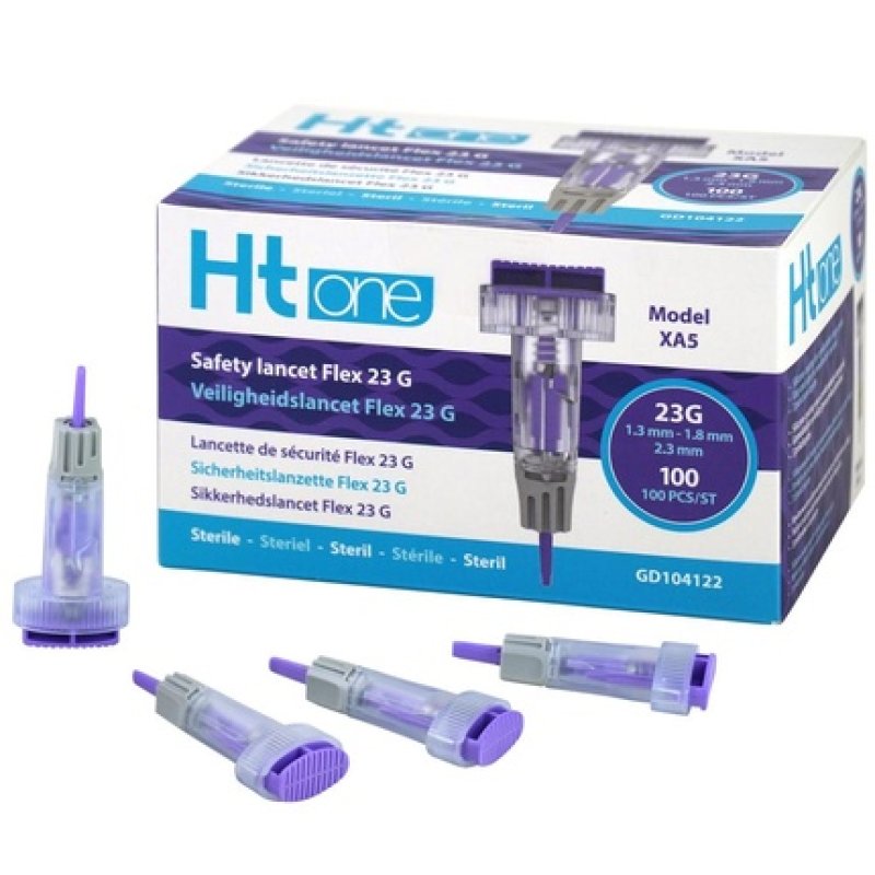Ht One Safety Lancet Flex 23g - Medical Supplies For Diabetes Care