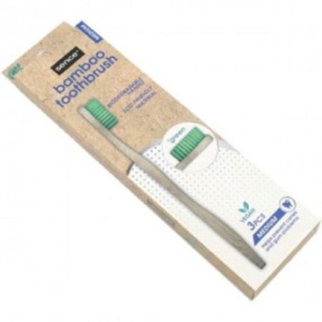 SENCE 3 Piece Bamboo Toothbrush Set Medium - Sustainable and Vegan - NEW