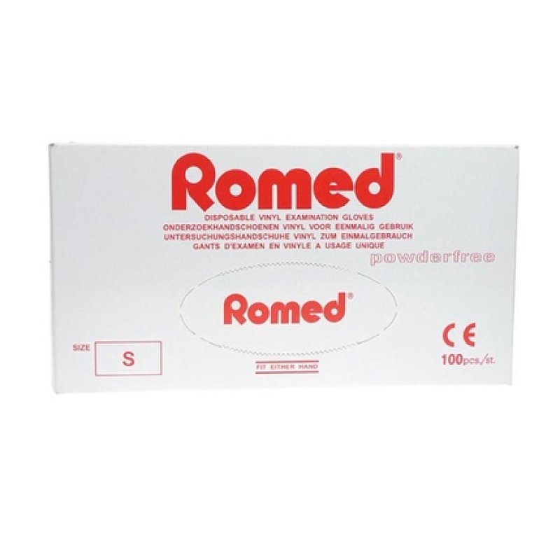 Romed Vinyl Gloves Powder-Free Size Small