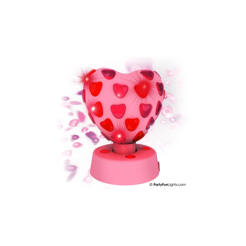 Party Fun Lights - Heart disco lamp - Pink - Ø:15.5cm