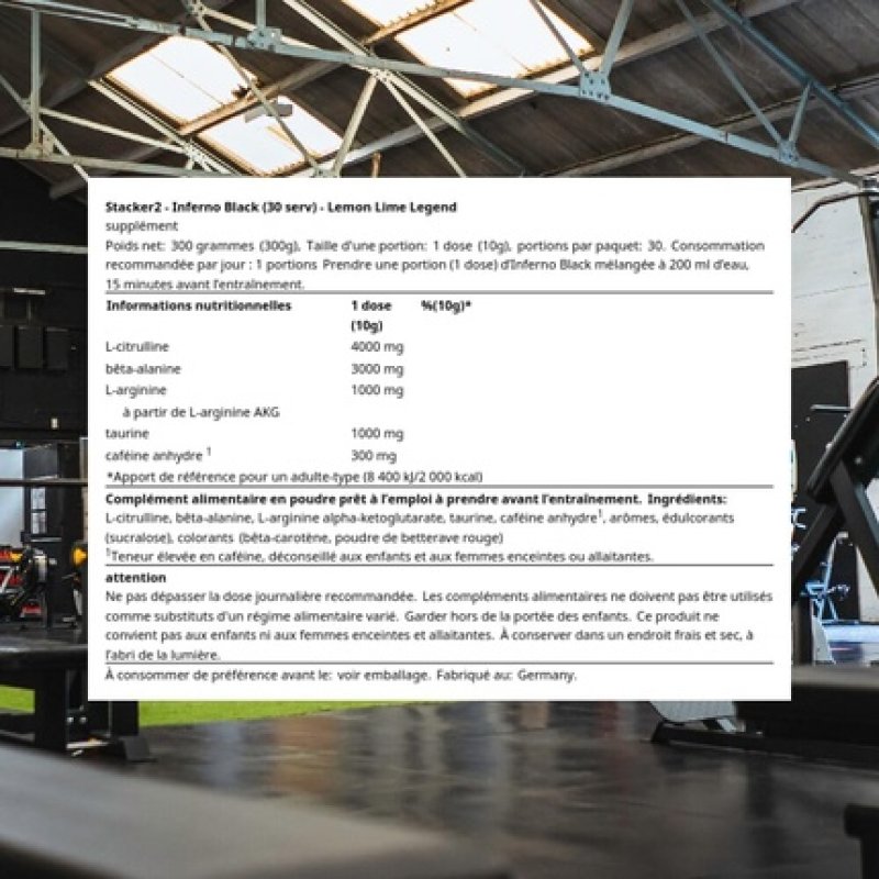 Stacker2 Inferno Black 300g Lemon Lime Legend