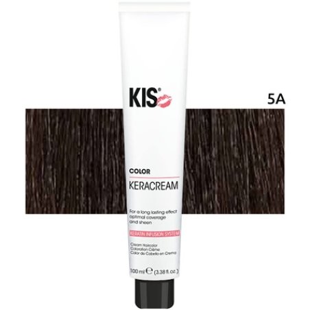 KIS KeraCream Color Permanent Hair Color Cream 100ml 5A High Coverage Intensive Hair Color Keratin Infusion - Animal