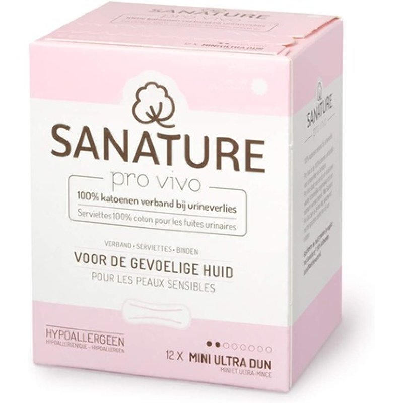 Sanature Ultra Thin Mini Cotton Incontinence Pads