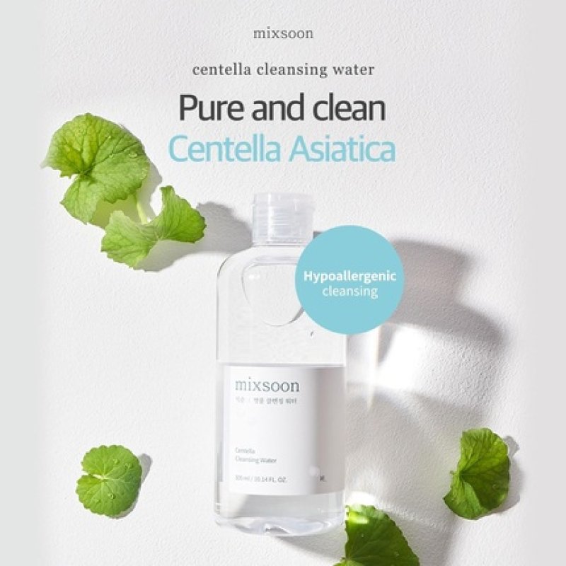 Mixsoon Centella Cleansing Water 10.14 fl oz 300ml Face Cleanser for Sensitive Skin Centella Asiatica Aloe Vera